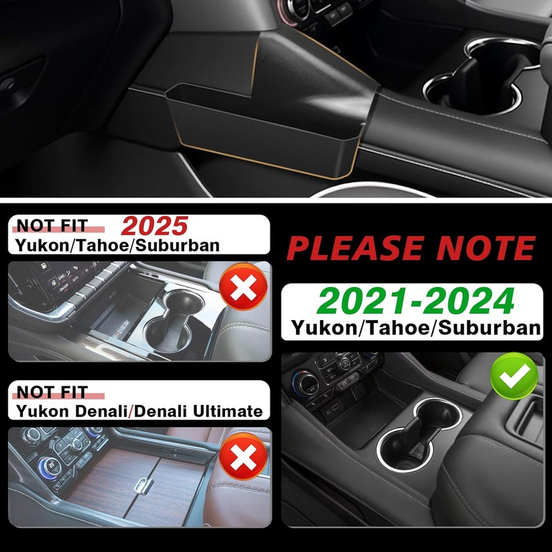 Muslogy منظم لوحة القيادة الأوسط من ، متوافق مع سيارات GMC Yukon وChevy Tahoe Suburban من طراز 2021-2024، يشمل صندوق تخزين وغطاء سري قابل للإزالة، غير مخصص لطرازات Yukon Denali/Ultimate. - Image 5