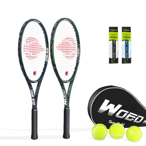 WOED BATENS Adult 2 Player Tennis Racket Perfect for Beginner and Professional Players 27 Speed Tennis Racquet Include Overgrips Tennis Bag Vibration Dampes Covers - Image 1