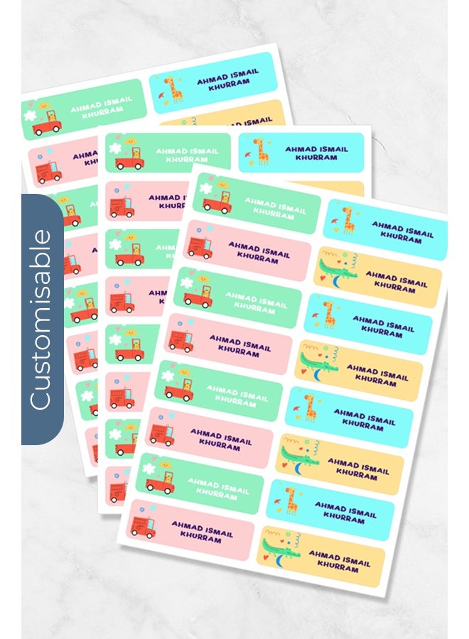 Share the Love Wild Buddies Name Labels – Personalised Animal-Themed Stickers for School - Image 1