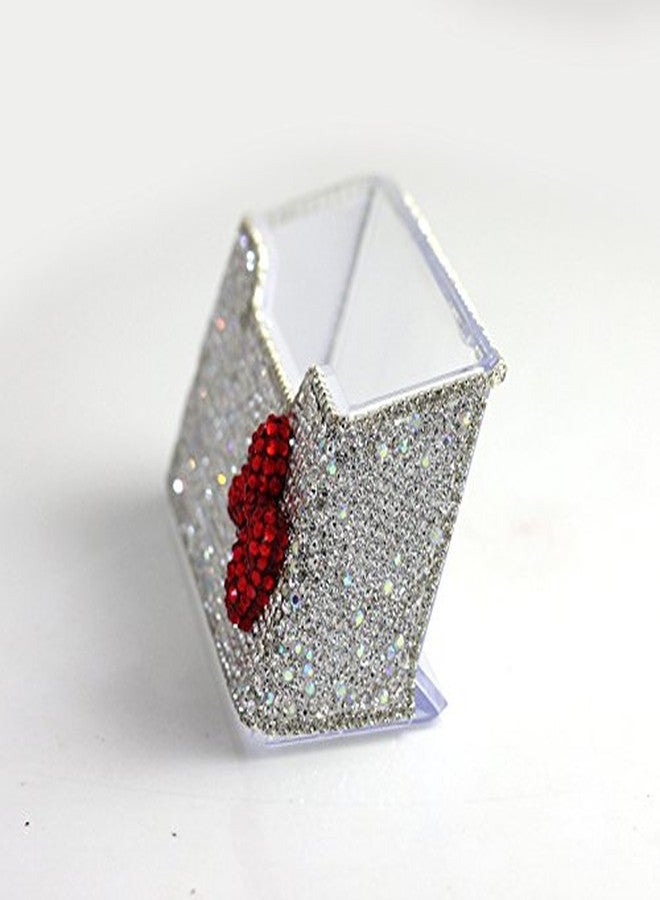 Bestbling Pure Handmade Bling Rhinestones Stainless Steel Metal Business Card Holder Name Card Case (Red Bow) - Image 5