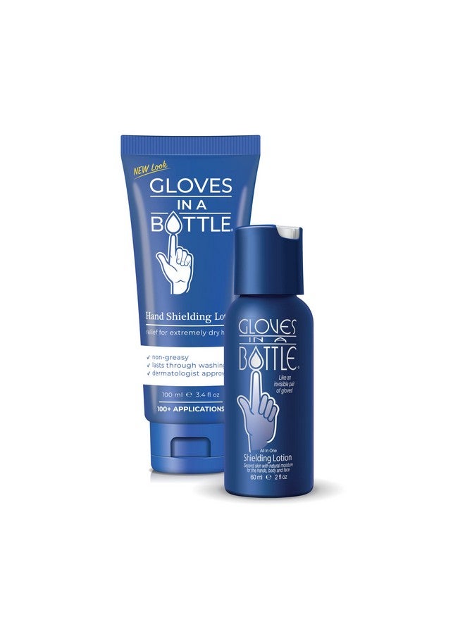 Gloves In A Bottle Shielding Lotion 3.4oz/100ml Tube + 2oz Combo - Second Skin for Hands & Body
