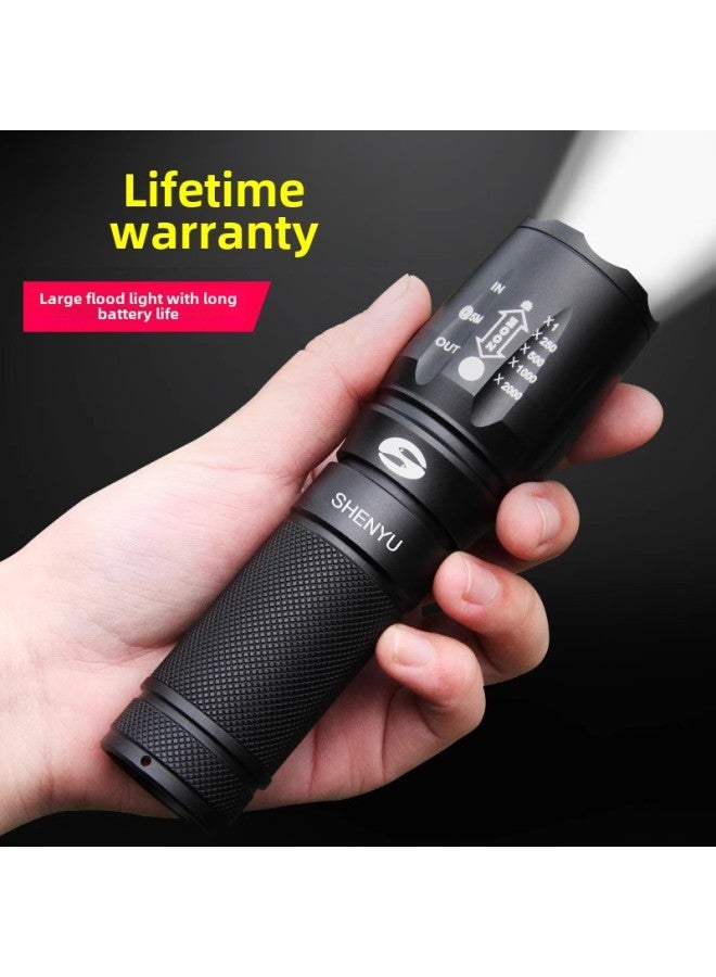Flashlight Strong Light Rechargeable Outdoor Ultra-bright Long-range Small Mini Portable Household Durable Xenon Led Light-Product Specifications:100w 18650 Lithium Battery, One Charge And One Charge - Image 2
