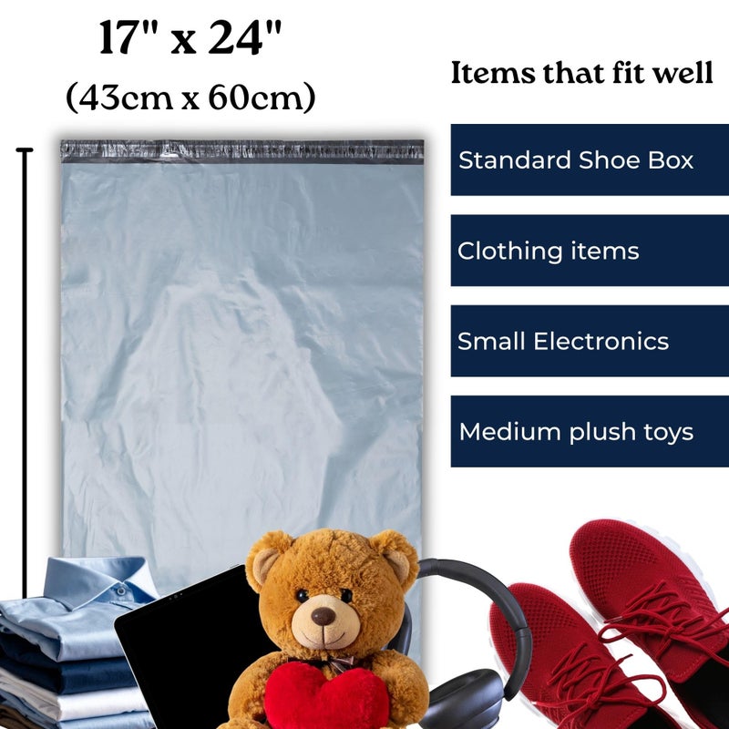 Calzette Large Shipping Bags | Jumbo Poly Mailers for clothes | Strong Thick Mailing Bags with Self Adhesive | Self Sealing Shipping Envelopes (17x24-10 Bags) - Image 3