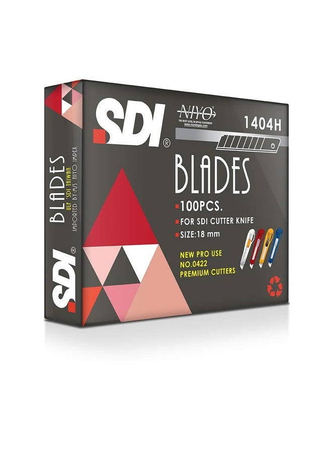 SDI 1404H Snap Off Cutter Blades, 18 Mm Quality Carbon Steel Blades, Pack of 100 Pc - Image 1