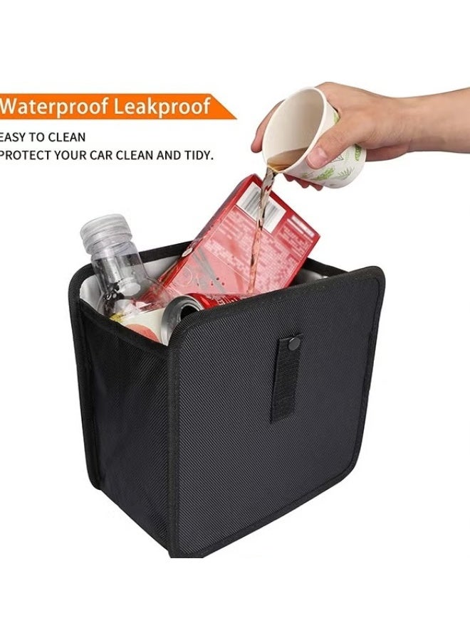EETU Car Trash Can,Foldable Hanging Car Trash Bag Can,Automotive Trash Bin With Adjustable Strap,Waterproof Oxford Cloth Trash Can For Car,Collapsible Car Trash Bin For Front Back Seat Accessories - Image 2
