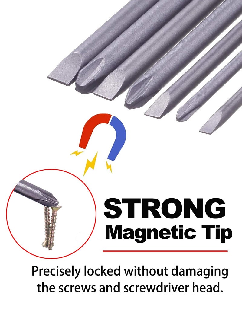 Rocaris 12 Pack 1/4 Inch Hex Shank Long Magnetic Screwdriver Bits Set 4 in Power Tools (Slotted+Cross Head) - Image 4