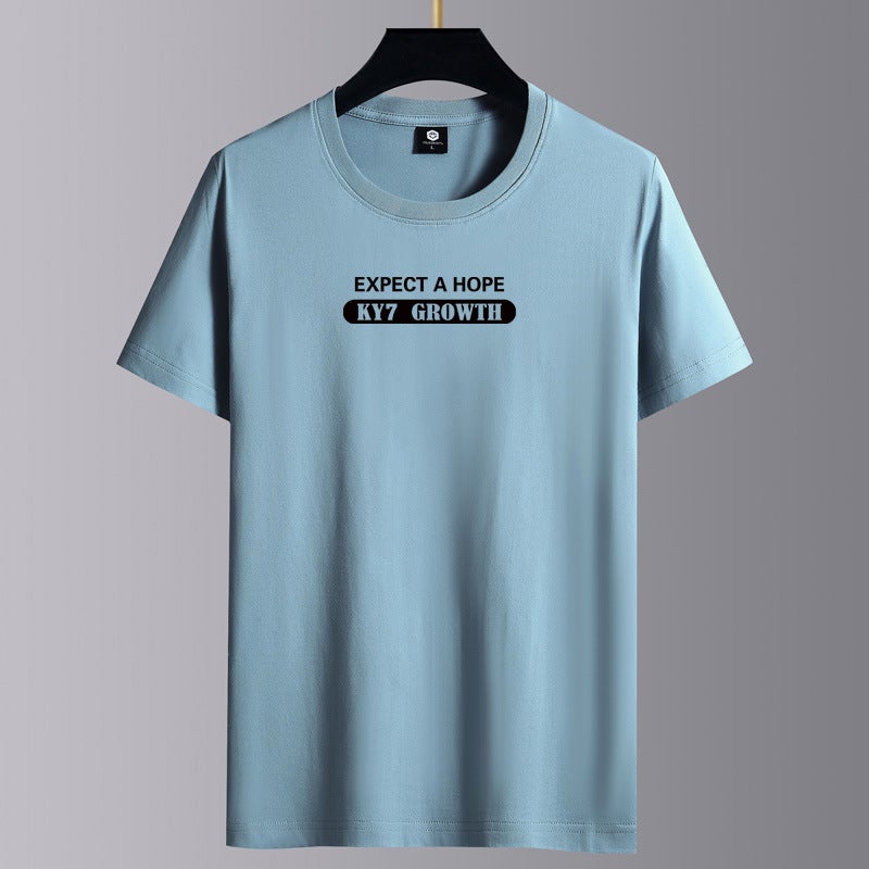 Short-sleeved T-shirt Men's Summer White Teen Trendy Casual Clothes Round Neck Men's Top Half-sleeved Men's T-shirt - Image 3