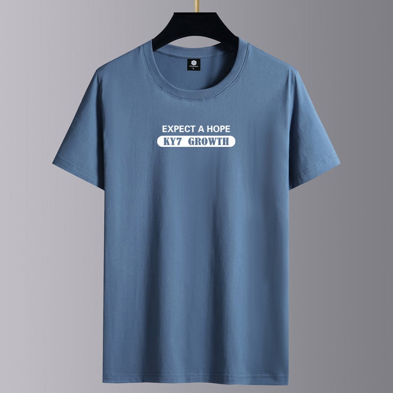 Short-sleeved T-shirt Men's Summer White Teen Trendy Casual Clothes Round Neck Men's Top Half-sleeved Men's T-shirt - Image 5