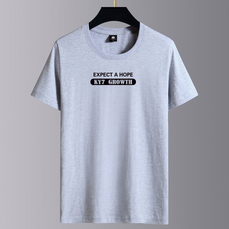 Short-sleeved T-shirt Men's Summer White Teen Trendy Casual Clothes Round Neck Men's Top Half-sleeved Men's T-shirt - Image 1