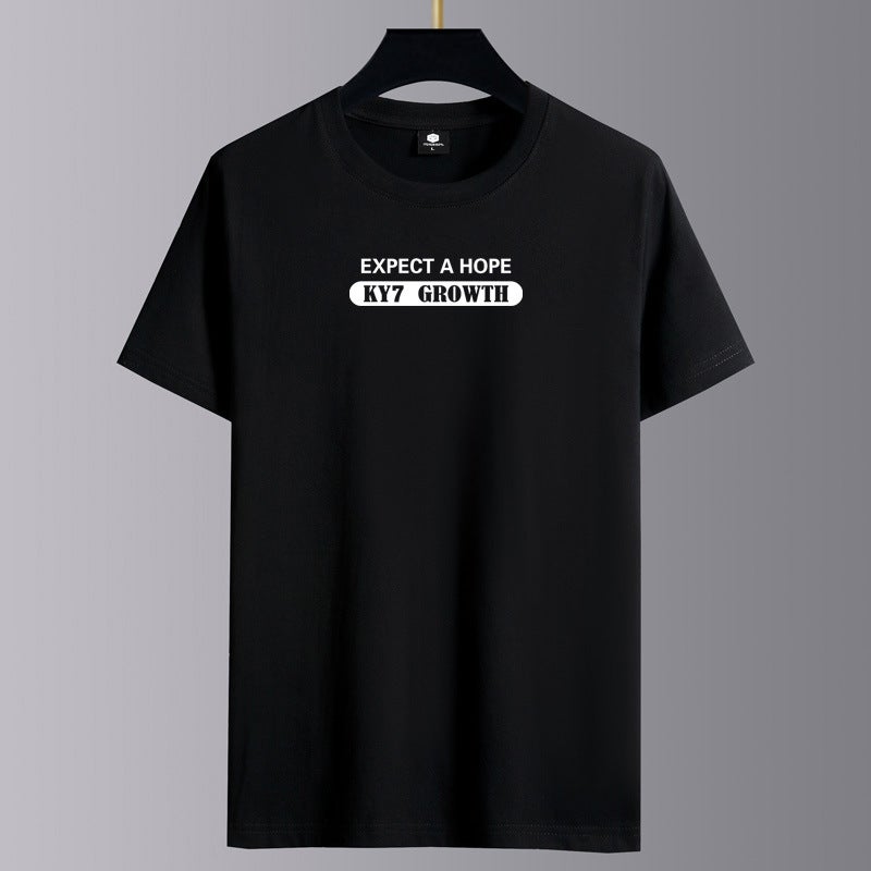 Short-sleeved T-shirt Men's Summer White Teen Trendy Casual Clothes Round Neck Men's Top Half-sleeved Men's T-shirt - Image 4