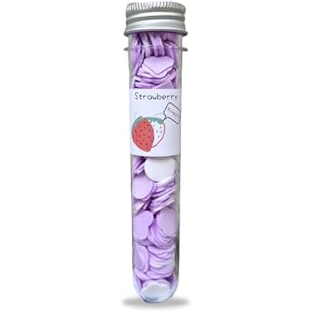 Generic Strawberry Bath Confetti Soap Petals Purple Glass Test Tube Container pack of 5  - Image 1