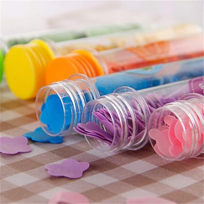 Generic Strawberry Bath Confetti Soap Petals Purple Glass Test Tube Container pack of 5  - Image 4