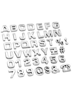 43Pieces Car Emblem Letters Sticker Diy 3D Chrome Number Symbol Badge Decal