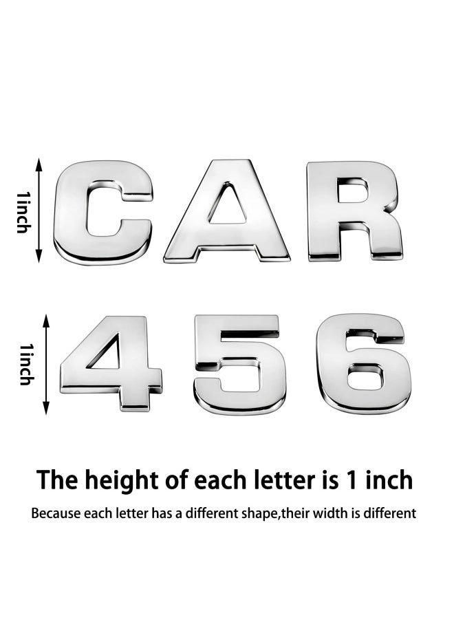 Lamoutor - 43Pieces Car Emblem Letters Sticker Diy 3D Chrome Number Symbol Badge Decal - Image 1