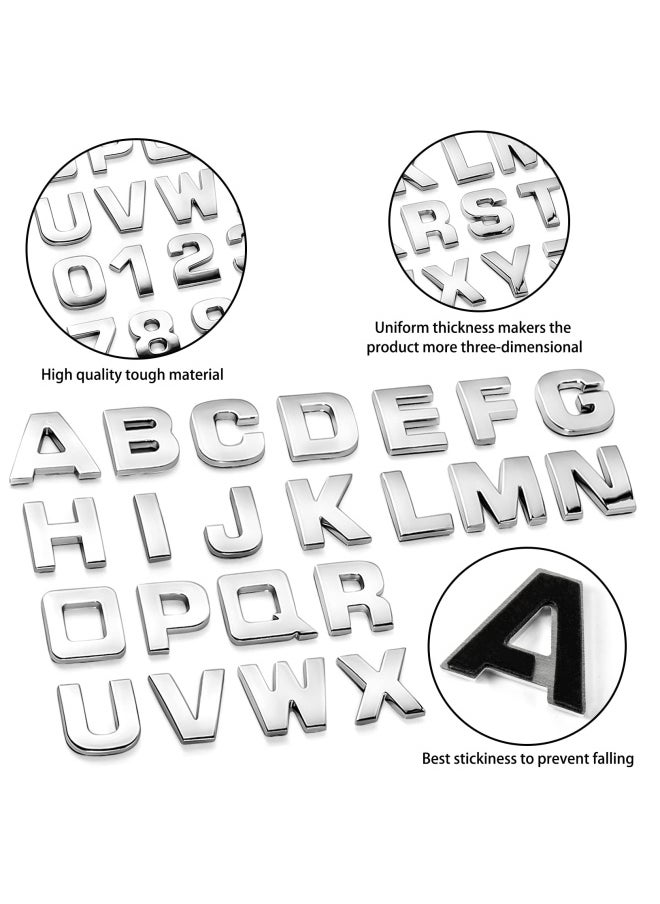 Lamoutor - 43Pieces Car Emblem Letters Sticker Diy 3D Chrome Number Symbol Badge Decal - Image 1