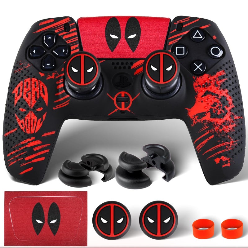 PlayRealm غطاء سيليكون ملصق PlayRealm x 1 ومقابض موسعة x 2 لجهاز تحكم PS5 ديادبول - Image 1