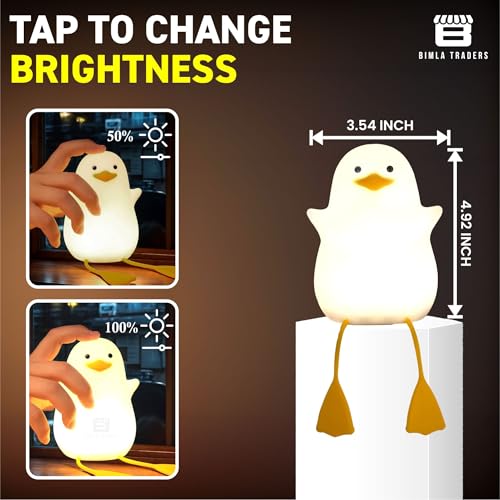 CRAE Cute Duck Night Lamp, Gifts for Women Teen Girls Baby, Kigs Seagull Night Light, Silicone Duck for Children Toddler - Image 3