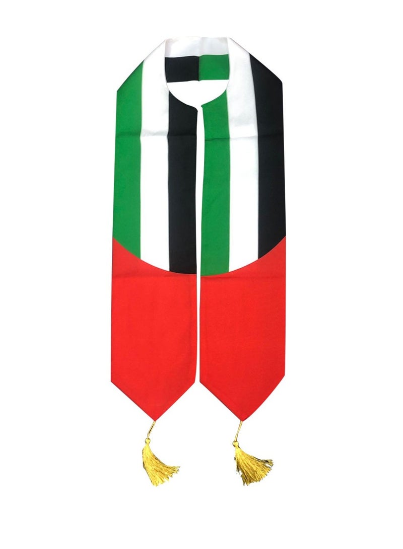Yuwell Pack Of 2 Pcs UAE Scarf UAE National Day Flag Scarf For Adults 158X16CM - Image 2