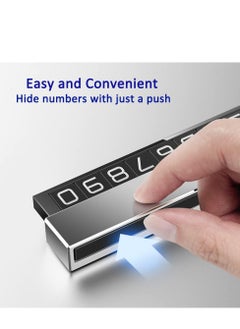 Aideli Temporary Parking Card Phone Number Card, Aluminum Alloy Plate Telephone Number Car Park Stop Sticker Display Automobile Parking Gadgets Accessories  - Image 2