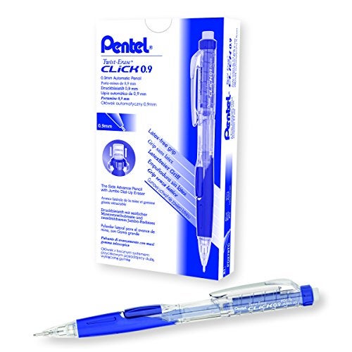 Pentel قلم رصاص ميكانيكي بنتل توست إيريز كليك، 0.9 مم، برميل شفاف، علبة من 12 (PD279TC-R1) - Image 2
