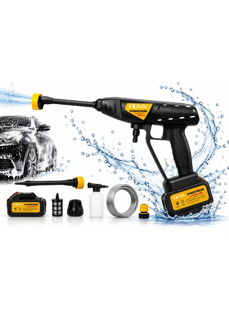 Denx Cordless Car Wash Pump -180W Portable Pressure Washer, 0.8 Bar Pressure, 6 Spray Modes, Rechargeable Car Washer for Car, Bike and Garden Cleaning - Image 5