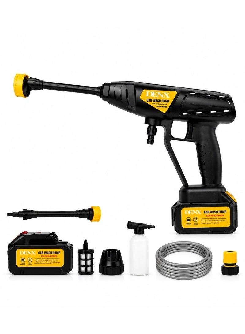 Denx Cordless Car Wash Pump -180W Portable Pressure Washer, 0.8 Bar Pressure, 6 Spray Modes, Rechargeable Car Washer for Car, Bike and Garden Cleaning - Image 4