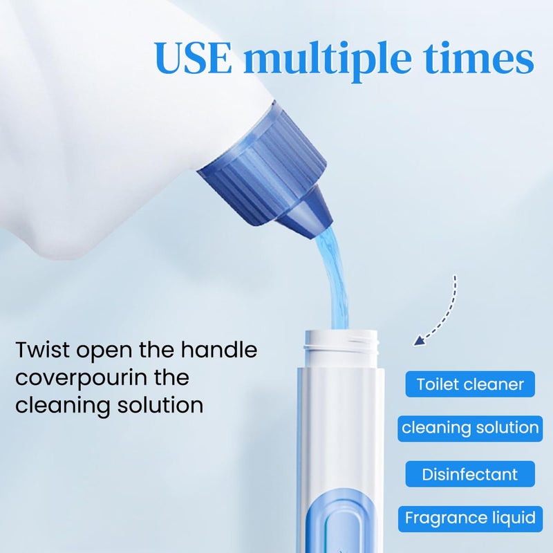 HASTHIP® 2 in 1 Double Sides Toilet Brush Toilet Brush, 16 Inch Flexible Silicone with Built-in Soap Dispenser, Suction Cup Drip Holder, Durable TPR Bristles for Bathrooms, Efficient Cleaning, Blue - Image 5