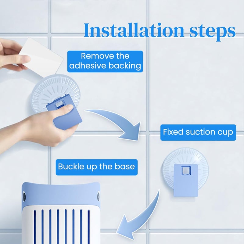 HASTHIP® 2 in 1 Double Sides Toilet Brush Toilet Brush, 16 Inch Flexible Silicone with Built-in Soap Dispenser, Suction Cup Drip Holder, Durable TPR Bristles for Bathrooms, Efficient Cleaning, Blue - Image 3