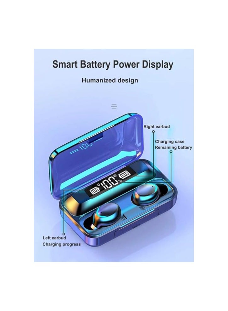 F9 Earbuds Bluetooth Earphone with 3500 mAh Power Bank, 8D Hifi True Wireless Stereo Headphones Waterproof Wireless Headset LED Digital Display, F9-5 Earbuds For iPhone/Android/PC/Tablet