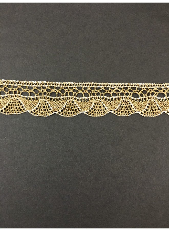 DaSync Golden Crochet Croshia Lace And Border Material For Trims Flower Latkan Hanging Jhallar Tassel Embroidered Laces Applique Fabric Lace Sewing Supplies Cotton Work Lace 9 Meters - Image 3