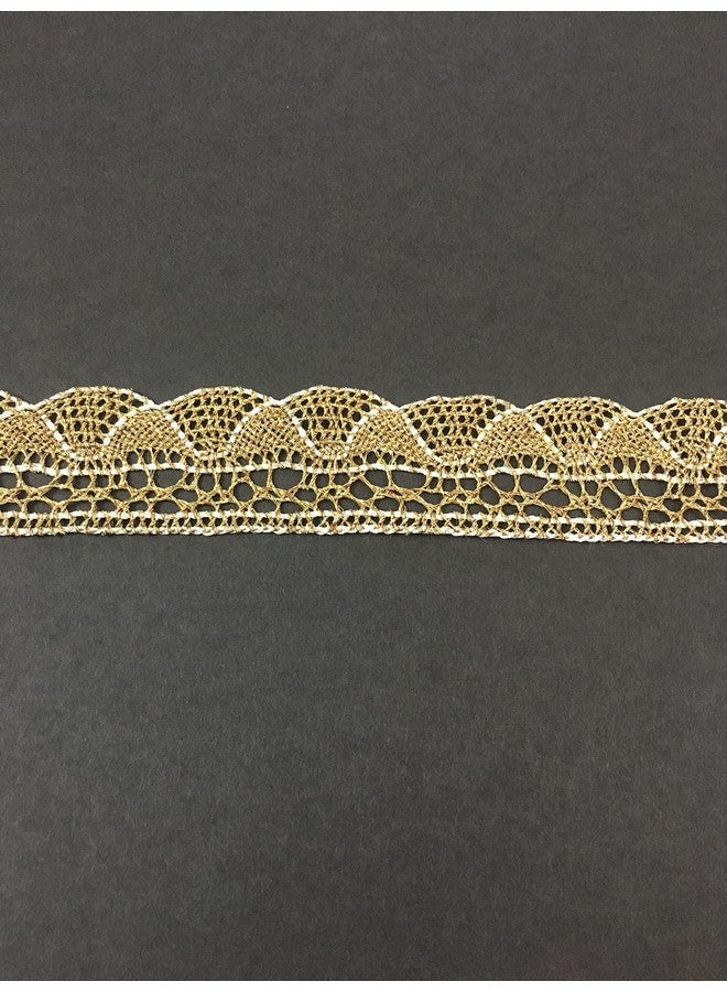 DaSync Golden Crochet Croshia Lace And Border Material For Trims Flower Latkan Hanging Jhallar Tassel Embroidered Laces Applique Fabric Lace Sewing Supplies Cotton Work Lace 9 Meters - Image 5