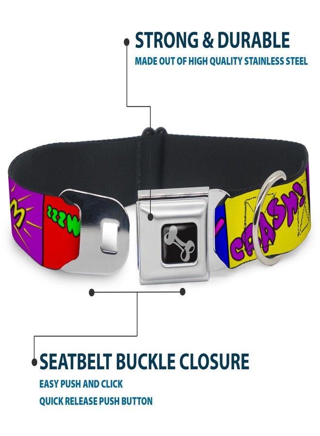 Buckle Down Buckle-Down Seatbelt Buckle Dog Collar - Sound Effect Blocks Multi Color - 1" Wide - Fits 11-17" Neck - Medium - Image 4
