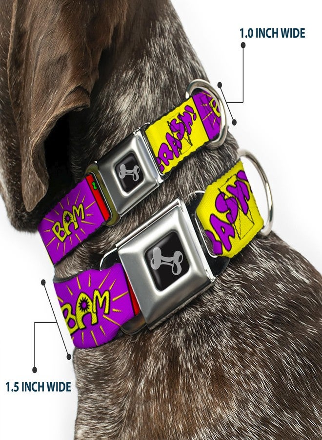 Buckle Down Buckle-Down Seatbelt Buckle Dog Collar - Sound Effect Blocks Multi Color - 1" Wide - Fits 11-17" Neck - Medium - Image 2