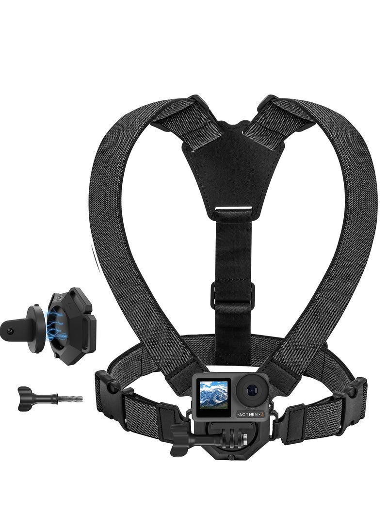 SYOSI Camera Mounts and Clamps Accessories Set, Mobile Phone Chest Strap Harness, for DJI OSMO Action Camera,Compatible for Insta360 X3/X2/One R/RS for GoPro Hero Series (Chest Strap) - Image 1