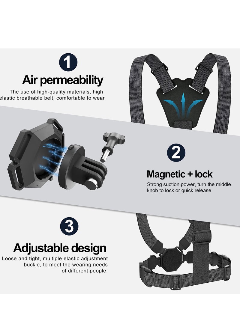 SYOSI Camera Mounts and Clamps Accessories Set, Mobile Phone Chest Strap Harness, for DJI OSMO Action Camera,Compatible for Insta360 X3/X2/One R/RS for GoPro Hero Series (Chest Strap) - Image 3