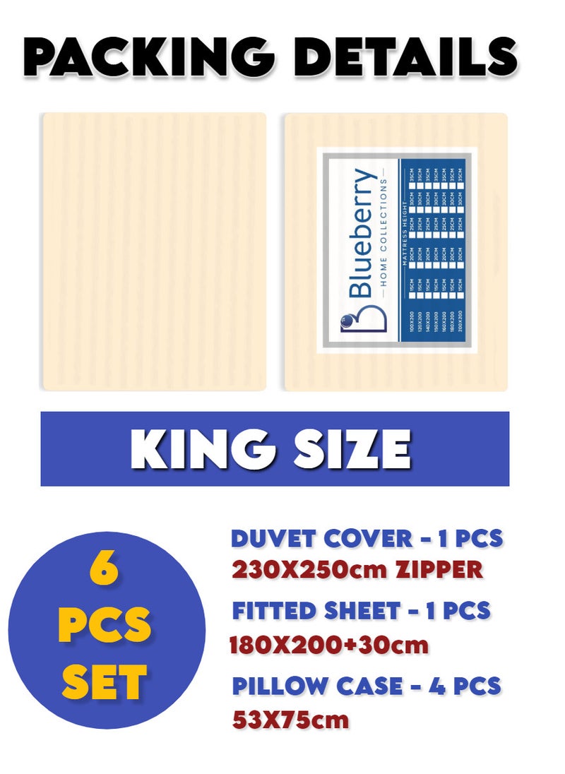 Blueberry 6 Pieces King Size Bed Sheet Set With Duvet Cover Bedding Set  - Image 2