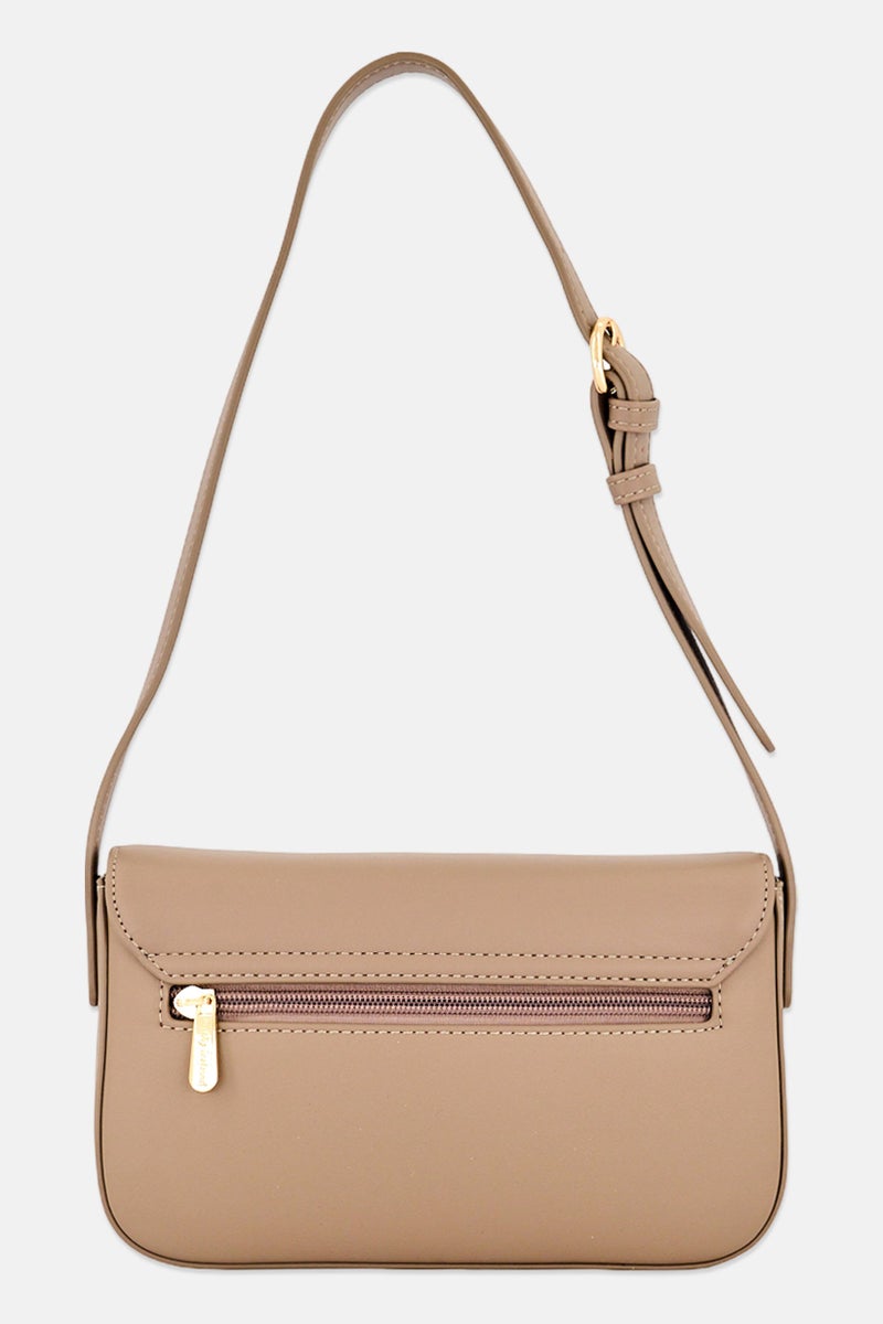 Kathy Ireland Women Brand Logo Cross Body Bag, Taupe - Image 4