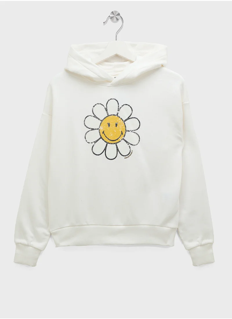 اتش اند ام Oversized Printed Hoodie