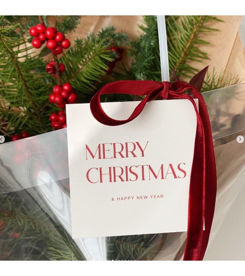 Red Christmas Gift Tags Cards White 100pcs Blank Inside Personalized Bulk Holiday Labels - Image 3