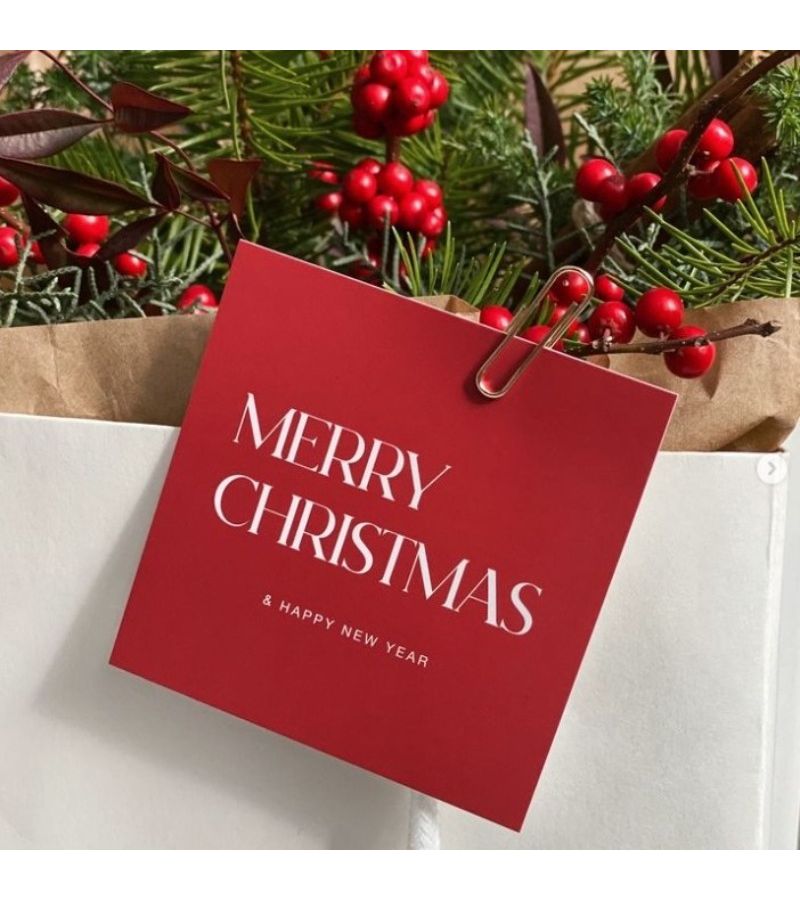 Red Christmas Gift Tags Cards White 100pcs Blank Inside Personalized Bulk Holiday Labels - Image 1