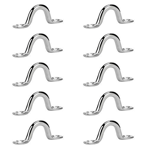 Amadget Bimini Boat Top PAD Eye, 316 Stainless Steel Eye Straps Tie Down Kayak Deck Loops (Pack of 10) - Image 2
