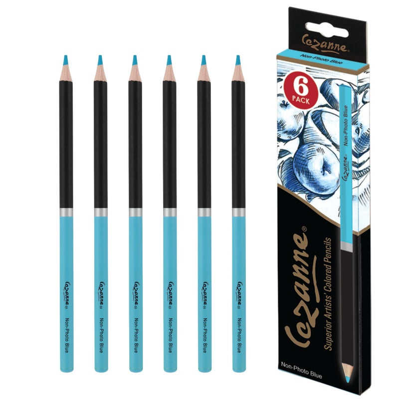 cezanne Creative Mark Cezanne Premium Colored Pencils Non-Photo Blue 6 Pack - Highly-Pigmented Drawing Pencils - Coloring Pencils for Drawing, Blueprints, Sketching, and More - Image 1