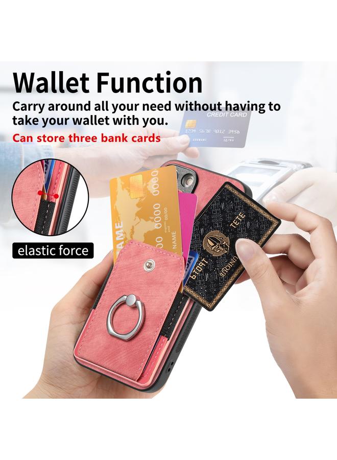 S-TOP Case For iPhone 16 Retro Skin-feel Ring Card Wallet Phone Case - Image 5