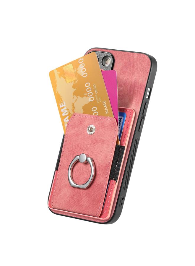 S-TOP Case For iPhone 16 Retro Skin-feel Ring Card Wallet Phone Case - Image 3