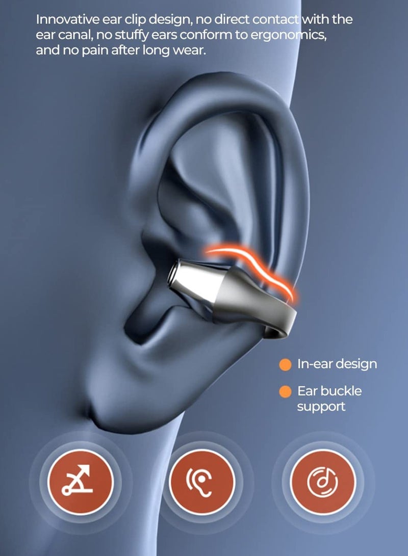 Excefore Open Ear Earbuds Wireless Bluetooth Earbuds, Sport 32 Hours Playtime with Case, Workout Headphones(Obsidian Black, LED Display) - Image 2