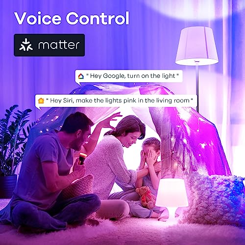 Linkind Matter Smart Light Bulb, Smart Bulbs Work with Apple Home/Siri/Alexa/Google Home/SmartThings, LED Color Changing Light Music Sync RGTBW, Smart Home, 60W 800LM A19 E26 2.4Ghz WiFi Only, 2 Pack - Image 5