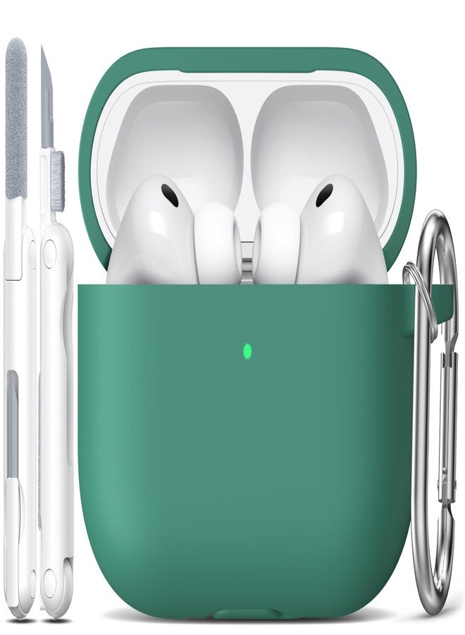 R-fun جراب R-fun لسماعات AirPods Pro 3 (2025)، غطاء حماية من السيليكون الناعم متوافق مع سماعات Apple AirPods Pro من الجيل الثالث (كابل USB-C) للرجال والنساء، مع طقم تنظيف وسلسلة مفاتيح، لون أخضر صنوبري - Image 1