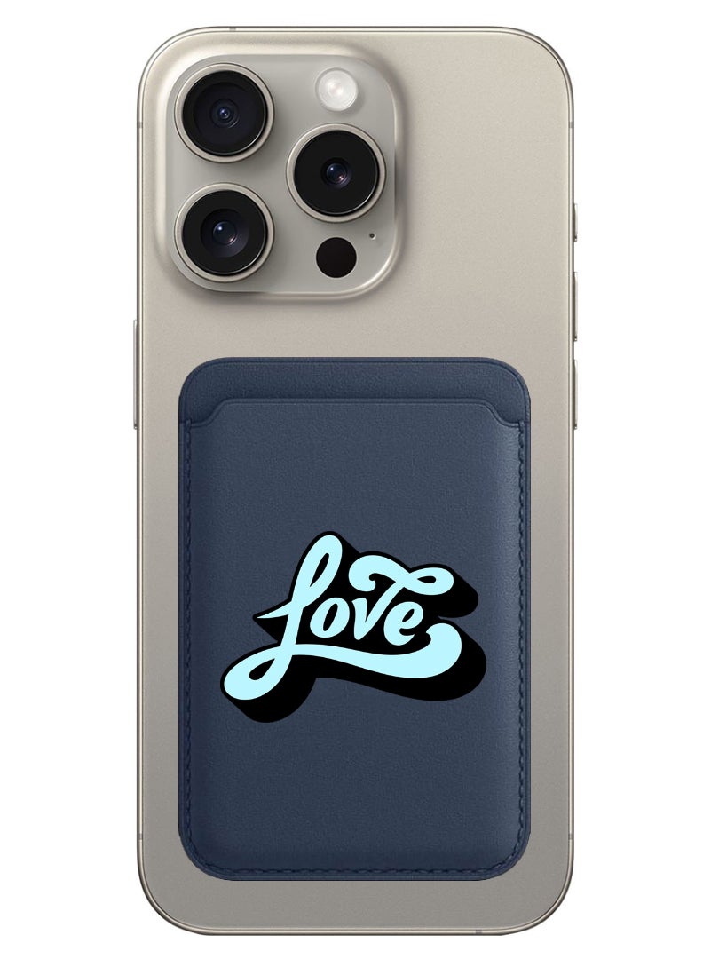 Theodor Magnetic Wallet, Compatible with MagSafe Wallet, for iPhone Wallet, for iPhone 16/15/14/13/12 Series, Not for iPhone 13/12 mini, 3 Card Holder, Vegan Leather, Navy - Be Happy-01 - Image 1