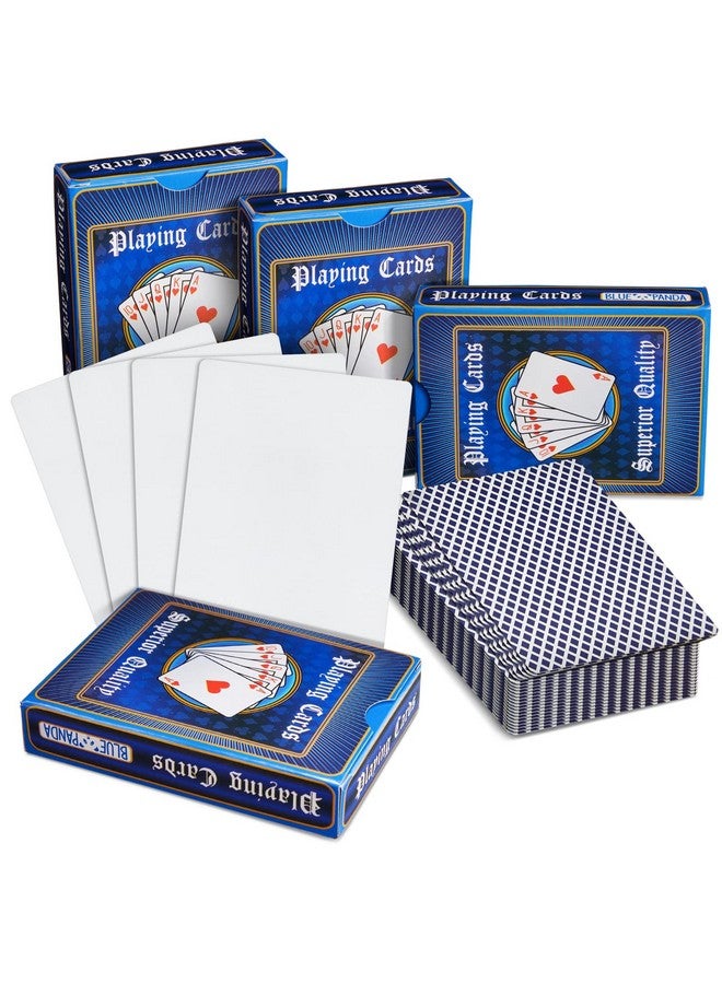 BLUE PANDA 224 Blank Custom Cards with Checkered Diamond Backing for DIY Game or Playing, Write On, 4 Decks (3 x 4 in) - Blank Playing Cards - Image 1