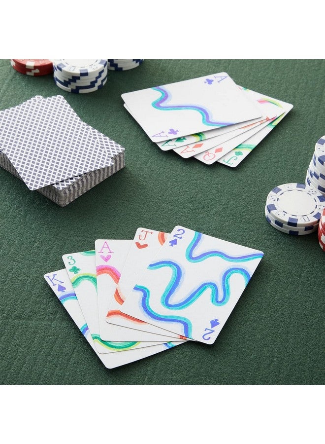 BLUE PANDA 224 Blank Custom Cards with Checkered Diamond Backing for DIY Game or Playing, Write On, 4 Decks (3 x 4 in) - Blank Playing Cards - Image 2